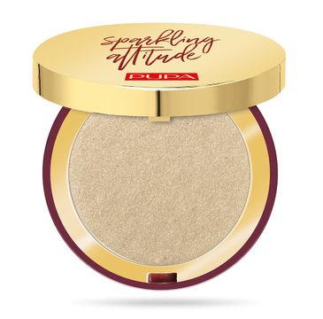 Pupa – Sparkling Attitude Highlighter rozświetlacz do twarzy w kompakcie 001 Lightweight Gold (6 g)