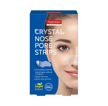 Purederm Crystal Nose Pore Strips wegańskie oczyszczające plastry na nos (6 szt.)