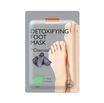 Purederm Detoxifying Foot Mask “Charcoal” oczyszczająca maseczka do stóp z węglem (1 para)