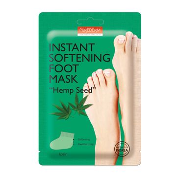 Purederm Instant Softening Foot Mask "Hemp Seed" zmiękczająca maska do stóp z ekstraktem z nasion konopi (1 szt.)