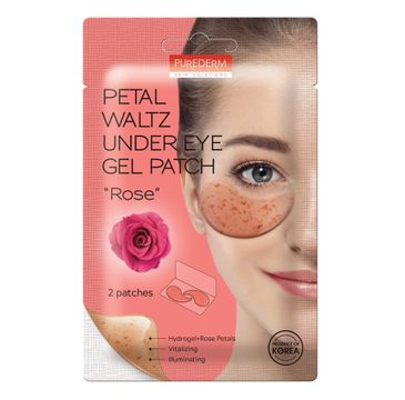 Purederm Petal Waltz Under Eye Gel Patch wegańskie płatki pod oczy Róża (2 szt.)