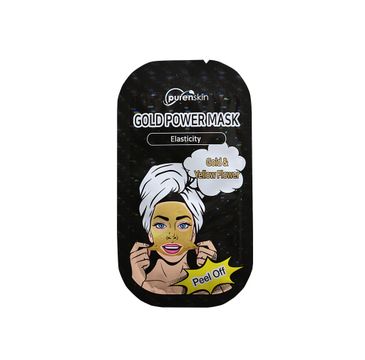 Purenskin Gold Power Mask metaliczna maseczka ujędrniająca Gold & Yellow Flower (10 g)