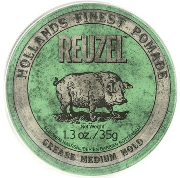 Reuzel Hollands Finest Green Pomade średnio utrwalająca pomada na bazie wosków i olejków (35 g)