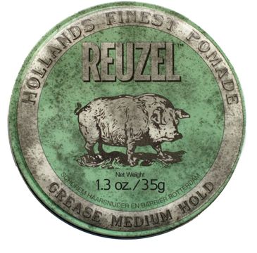 Reuzel Hollands Finest Pomade średnio utrwalająca pomada na bazie wosków i olejków Green 35g