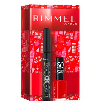 Rimmel Zestaw Extra 3D Lash wydłużający tusz do rzęs (8 g) + 60S Super Shine lakier do paznokci 315 (12 ml)