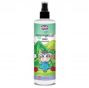 Ronney Kids On Tour To Italy 15in1 Spray Mask maska w sprayu do włosów splątanych i suchych dla dzieci Soczysta Wiśnia 285ml