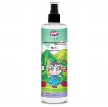 Ronney Kids On Tour To Italy 15in1 Spray Mask maska w sprayu do włosów splątanych i suchych dla dzieci Soczysta Wiśnia 285ml