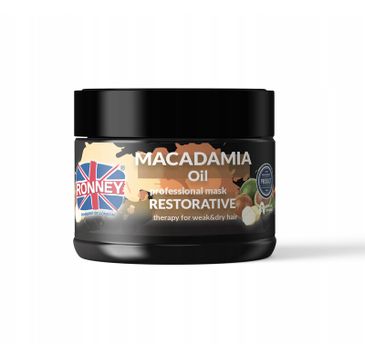 Ronney Macadamia Oil Professional Mask Restorative wzmacniająca maska do włosów suchych i osłabionych (300 ml)