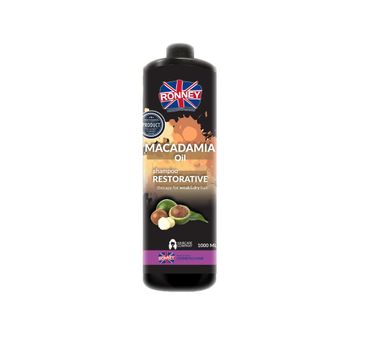 Ronney Macadamia Oil Professional Shampoo Restorative wzmacniający szampon do włosów suchych i osłabionych (1000 ml)