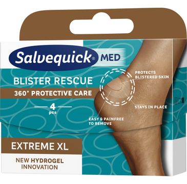 Salvequick Blister Rescue Extreme XL hydrożelowe plastry na pęcherze (4 szt.)