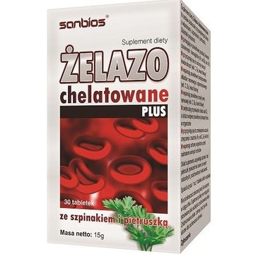 Sanbios Żelazo Chelatowane Plus suplement diety 30 tabletek