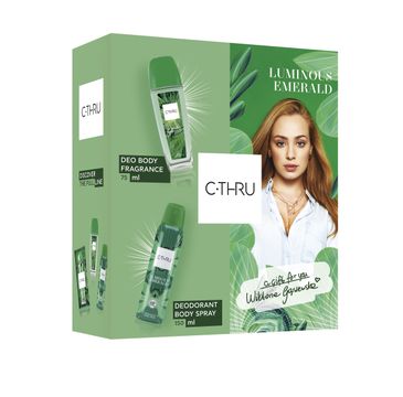 C-Thru Zestaw prezentowy Luminous Emerald dezodorant z atomizerem 75 ml + dezodorant w sprayu 150 ml