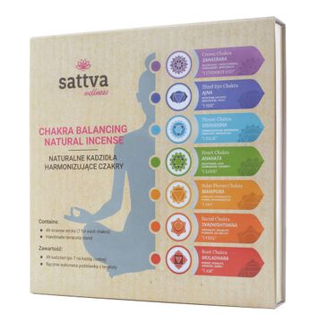 Sattva Chakra Balancing Natural Incense naturalne kadzidła harmonizujące czakry (49 szt.)