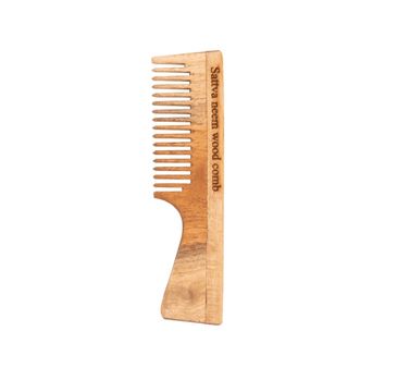 Sattva Neem Wood Comb grzebień do włosów z drzewa miodli indyjskiej 19cm (1 szt.)