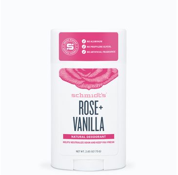 Schmidt's Natural Deodorant naturalny dezodorant w sztyfcie Róża i Wanilia (58 ml)