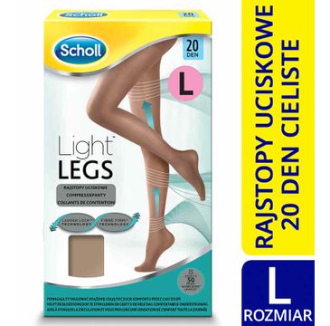 Scholl Light Legs rajstopy uciskowe 20 DEN cieliste  (L)