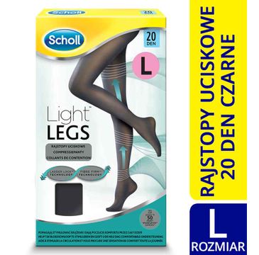 Scholl Light Legs rajstopy uciskowe 20 DEN czarne (L)