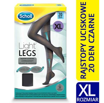Scholl Light Legs rajstopy uciskowe 20 DEN czarne (XL)