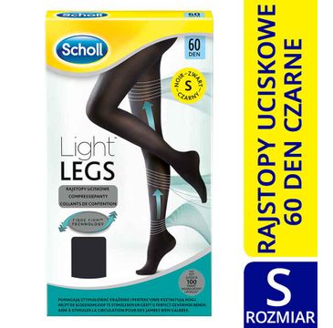 Scholl Light Legs rajstopy uciskowe 60 DEN czarne (S)