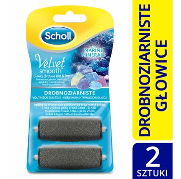 Scholl Velvet Smooth™ 2 Drobnoziarniste Wymienne Głowice Obrotowe z Kryształkami Diamentów 1 op. - 2 szt.