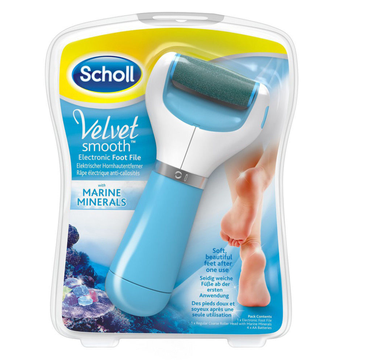 Scholl Velvet Smooth Diamond Crystals elektroniczny pilnik do stóp z kryształkami diamentów Blue