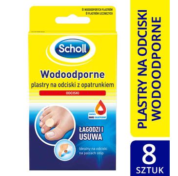 Scholl Wodoodporne plastry na odciski z opatrunkiem 8 szt.