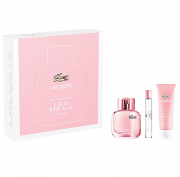 Lacoste Pour Elle Sparkling zestaw upominkowy woda perfumowana 50ml + żel pod prysznic 50ml + perfumetka