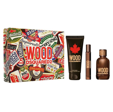 Dsquared2 Wood Pour Home – zestaw woda toaletowa (100ml) + woda toaletowa (10ml) + żel pod prysznic (150ml)