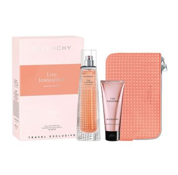 Givenchy Live Irresistible zestaw EDP 75ml + balsam do ciała 75ml + kosmetyczka