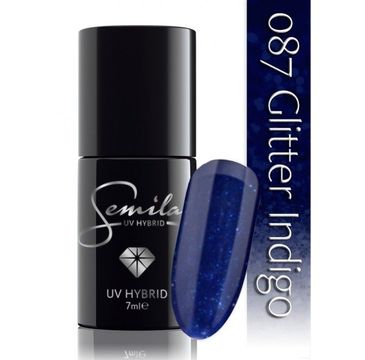 Semilac lakier hybrydowy 087 Glitter Indigo 7 ml