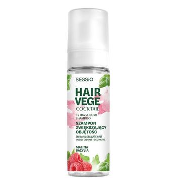 Sessio Hair Vege Cocktail szampon w piance zwiększający objętość włosów Malina i Bazylia 175g
