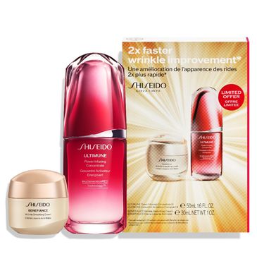 Shiseido Zestaw Power Wrinkle Smoothing Set Benefiance Wrinkle Smoothing Cream (30 ml) + Ultimune Power Infusing Concentrate (50 ml)