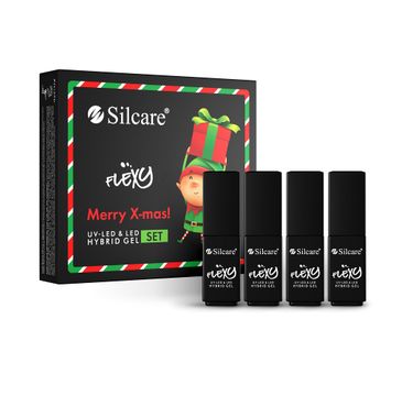 Silcare Flexy Merry X-mas! Hybrid Gel zestaw do stylizacji paznokci (4x4.5 g)