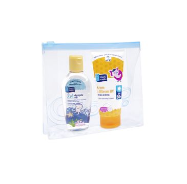 Skarb Matki zestaw prezentowy krem z filtrem UV SPF50 75 ml + żel do mycia rąk 80 ml + kosmetyczka