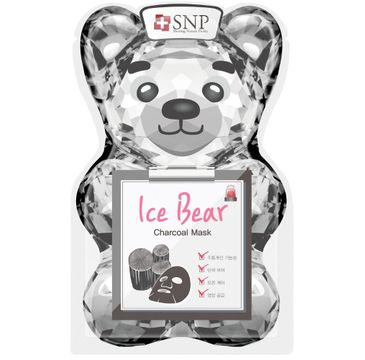 SNP Ice Bear Charcoal Mask chłodząco-oczyszczająca maska w płachcie (33 ml)