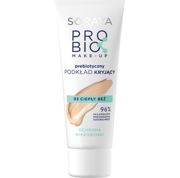 Soraya Probio Make-Up prebiotyczny podkład kryjący 03 Ciepły Beż (30 ml)