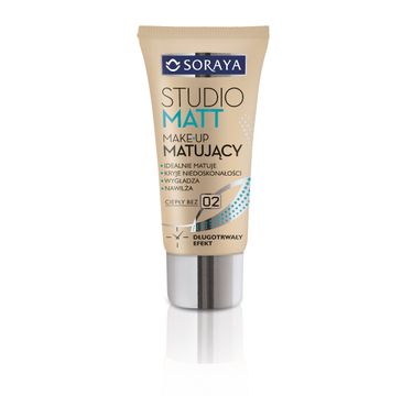 Soraya Studio Matt Make-up podkład do twarzy matujący 02 ciepły beż 30 ml