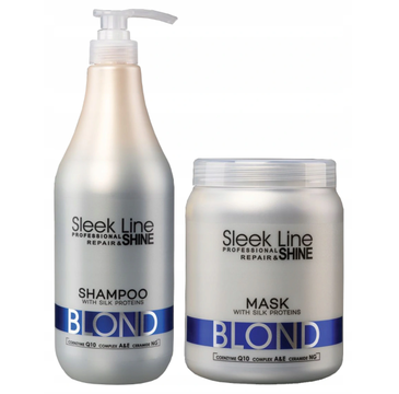 Stapiz Zestaw Sleek Line Blond szampon 1000 ml +maska 1000 ml (1 szt.)