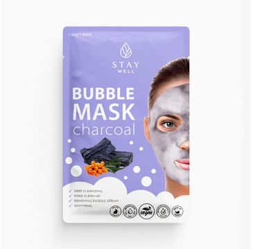 Stay Well Deep Cleansing Bubble Mask głęboko oczyszczająca maska bąbelkowa do twarzy Charcoal 20g