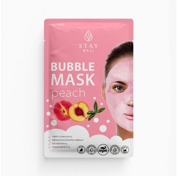 Stay Well Deep Cleansing Bubble Mask głęboko oczyszczająca maska bąbelkowa do twarzy Peach 20g