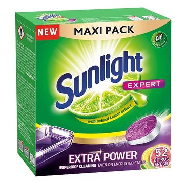 Sunlight Expert Extra Power Citrus Fresh tabletki do zmywarki 52szt