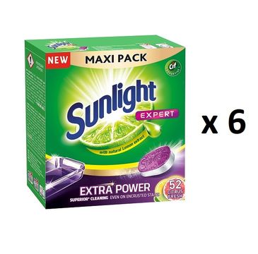 Sunlight Expert Extra Power Citrus Fresh tabletki do zmywarki 6x52szt