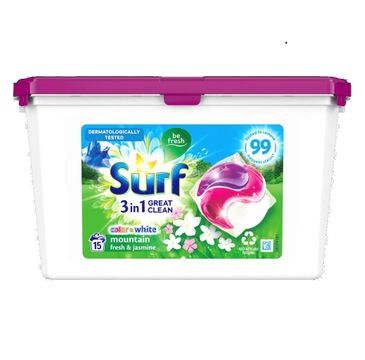 Surf Color & White Kapsułki do prania 3in1 Mountain Fresh & Jasmine 1op.-15szt