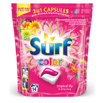 Surf Color kapsułki do prania 2in1 Tropikalna Lilia & Ylang Ylang 1 op.- 14 szt.