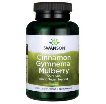 Swanson Cinamon Gymnema Mulberry suplement diety 120 kapsułek