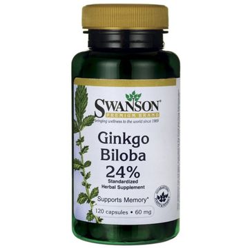 Swanson Ginko Biloba Ekstrakt 60mg suplement diety 120 kapsułek