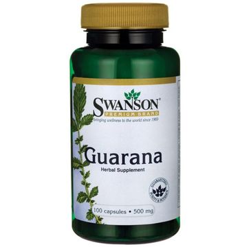Swanson Guarana 500mg suplement diety 100 kapsułek
