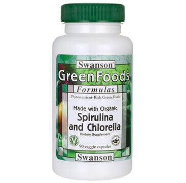 Swanson Spirulina + Chlorella suplement diety 90 kapsułek