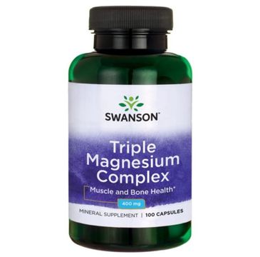 Swanson Triple Magnesium Complex 400mg suplement diety 100 kapsułek