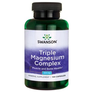 Swanson Triple Magnesium Complex 400mg suplement diety 100 kapsułek